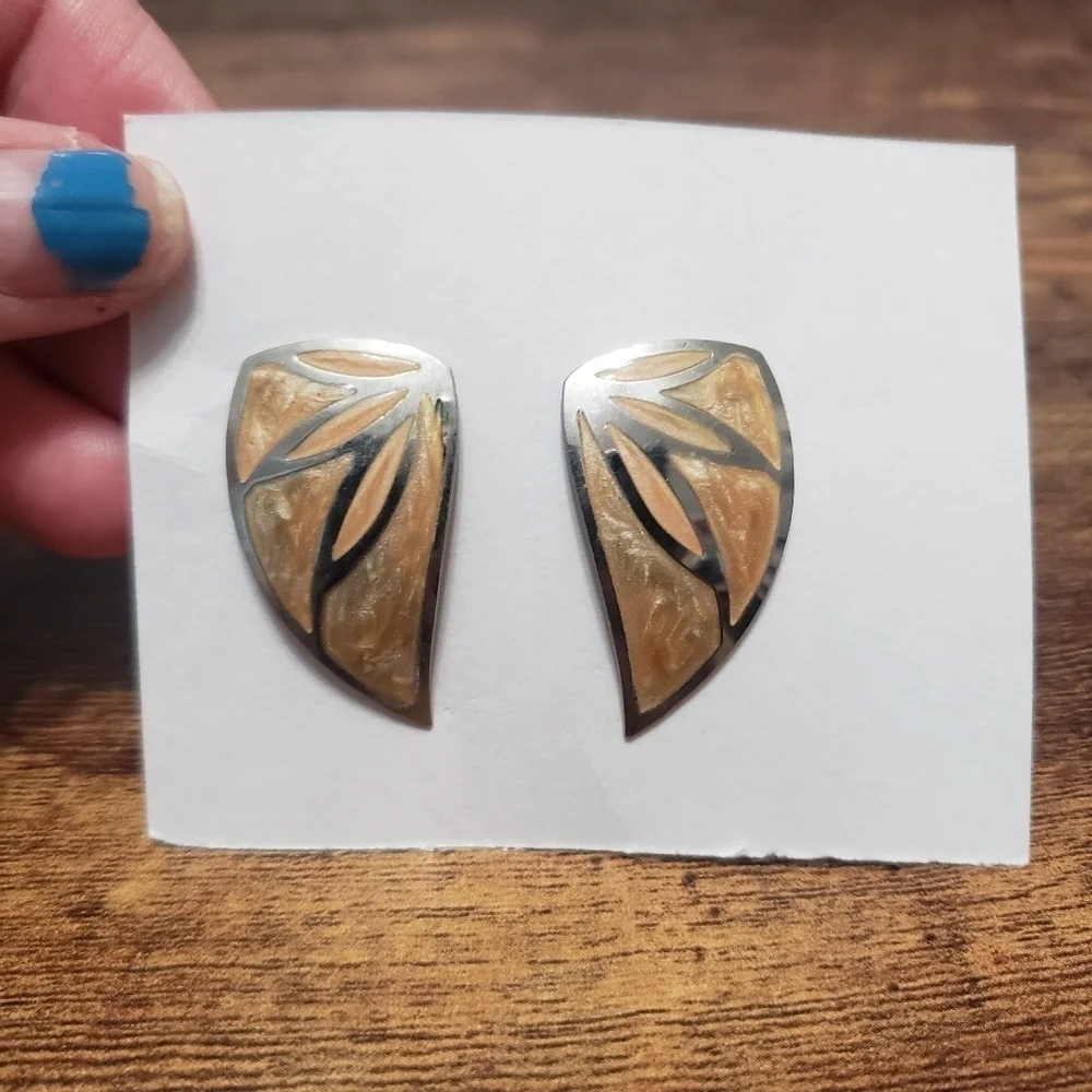 silver tone statement earrings